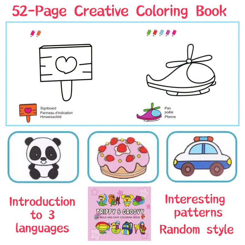 Kids Animal Drawing & Coloring Book: English Spanish French Bilingual Learning