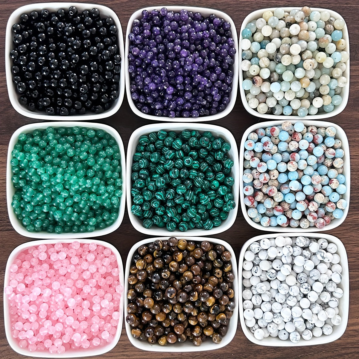 Natural Stone Round Loose Beads for Jewelry Making DIY