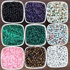 Natural Stone Round Loose Beads for Jewelry Making DIY