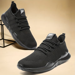 Men's Knitted Breathable Walking Shoes Lightweight Comfy Casual Shoes Spring