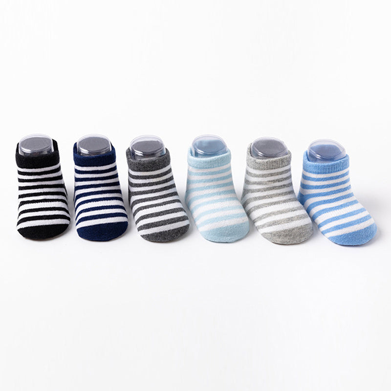 6pcs Non Slip Socks for Baby Boys - Comfortable and Stylish