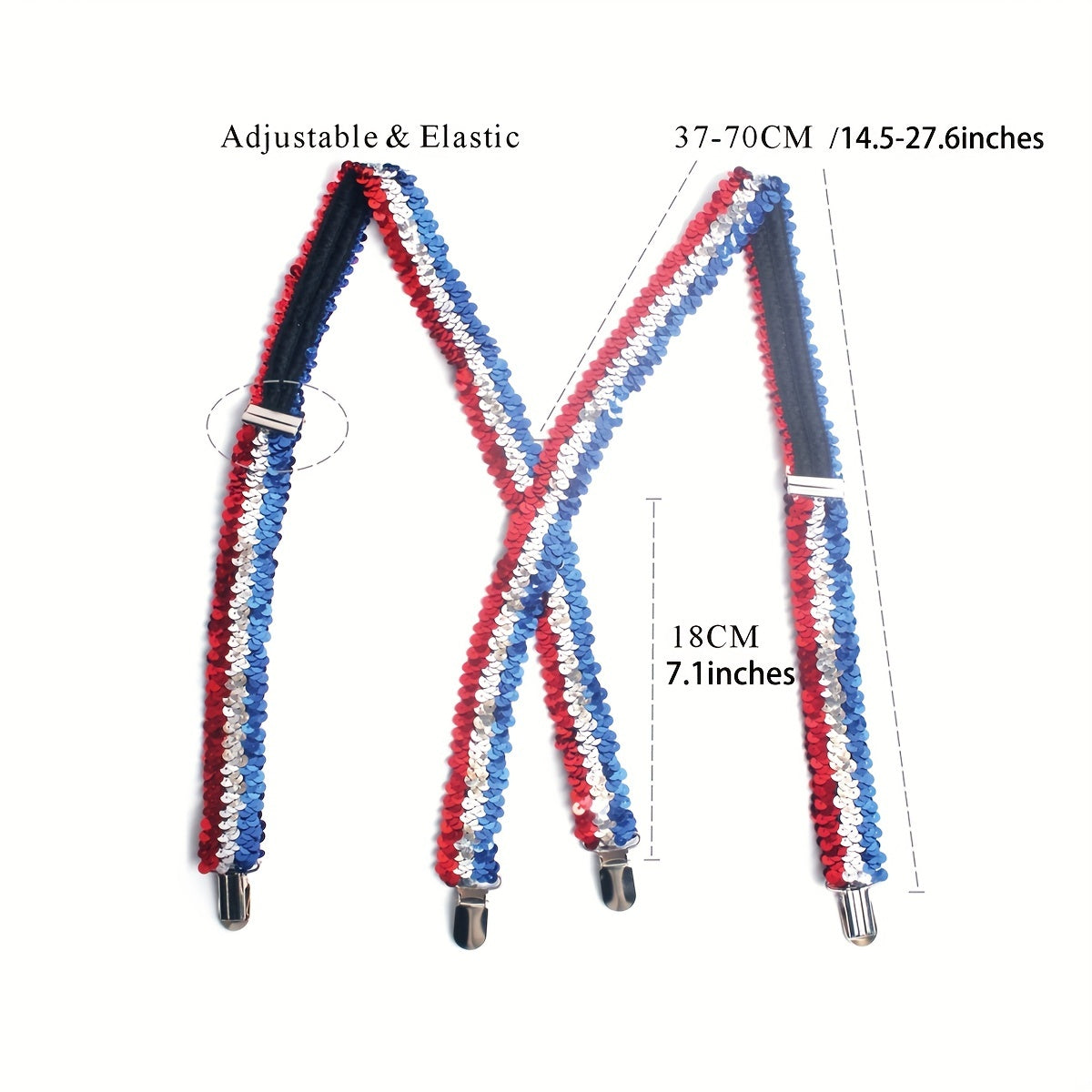 National Flag Sequin Harness with Bow Tie for Carnival Party