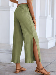 Split Wide Leg Pants Casual High Waist Summer Pants Women's Clothing
