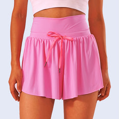 Women's High Waist Sports Shorts Drawstring Non slip Skort
