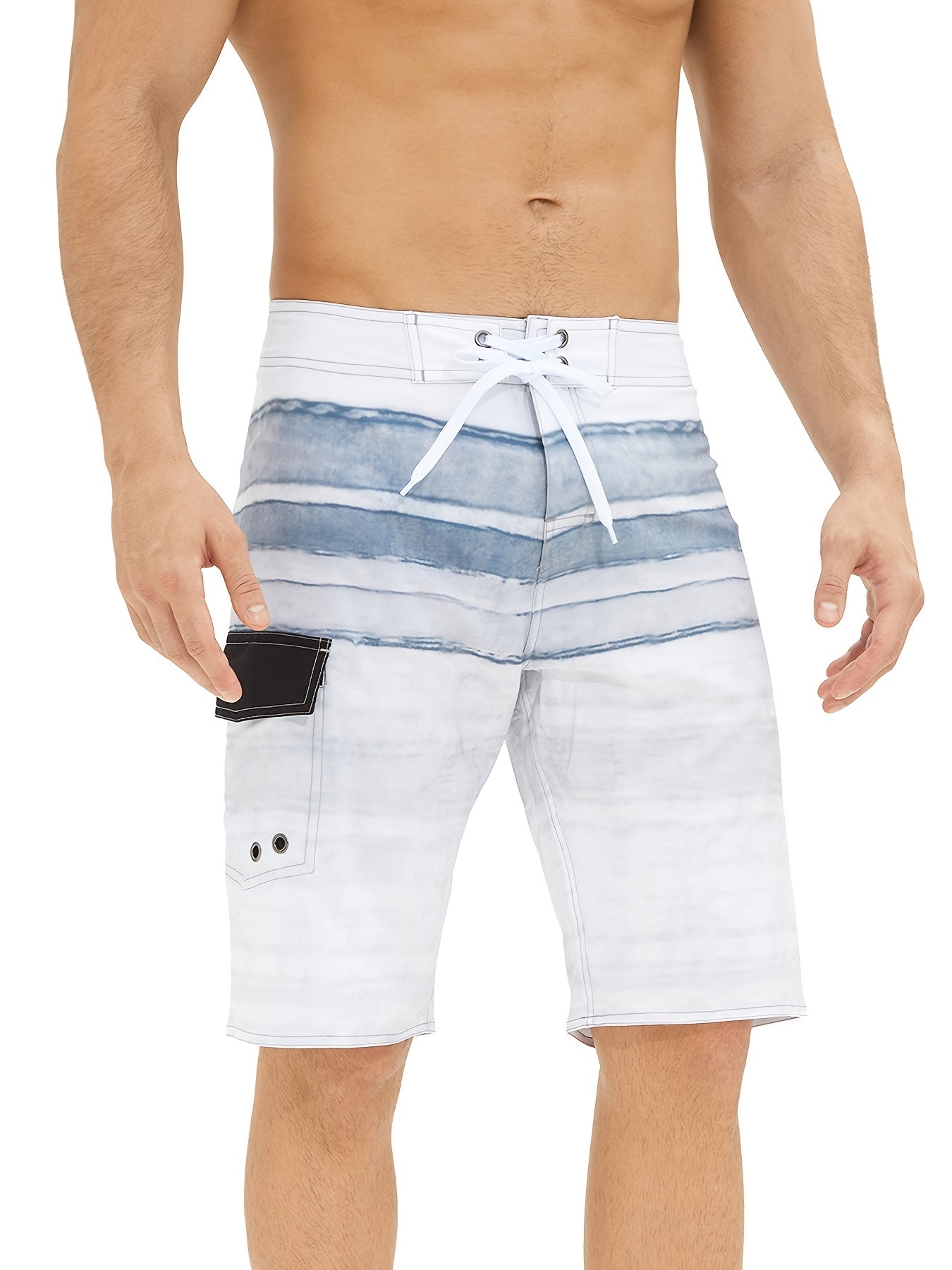Men's Creative Print Beach Shorts Stretch Drawstring Comfortable Summer Seaside