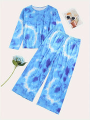 Tie Dye Long Sleeve Tee & Pants Loungewear Set
