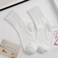 6 Pairs Comfy Solid Socks Women's Stockings