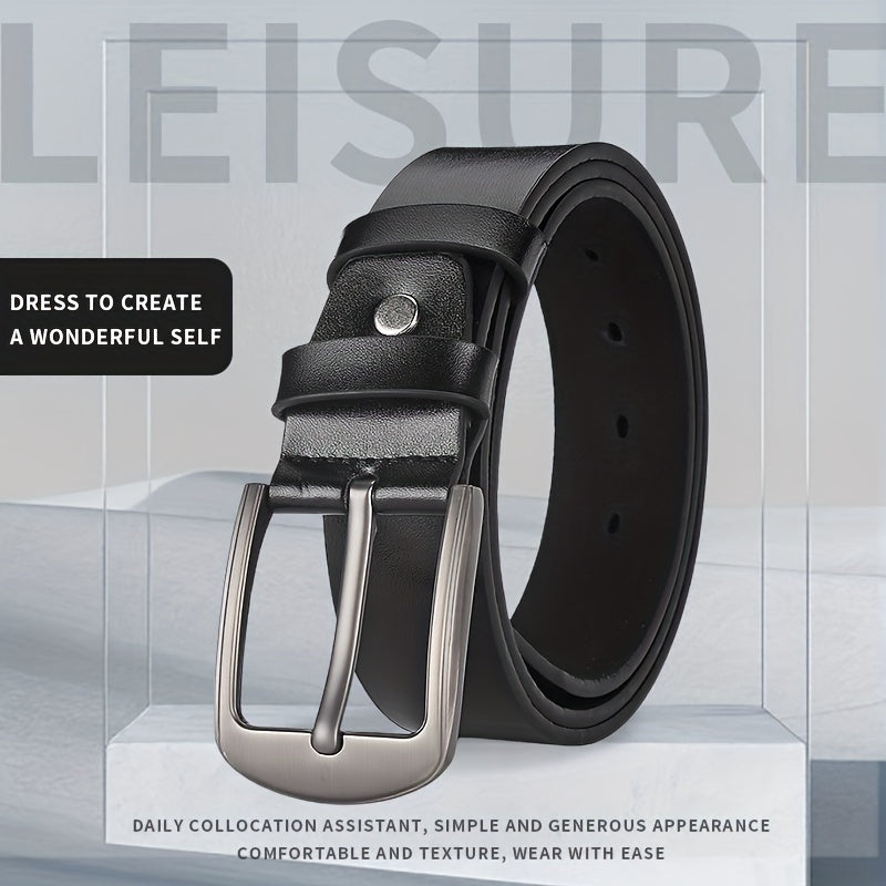 Men's PU Leather Buckle Belt for Suit Pants Jeans