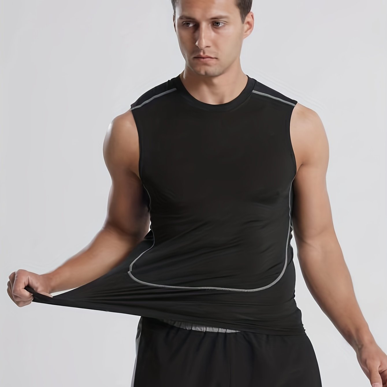 Men's Quick Dry Sleeveless Shirt Athletic Ice Silk Tank Top