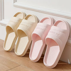 Women's Solid Pillow Slides Soft Sole Non-slip Home Shoes