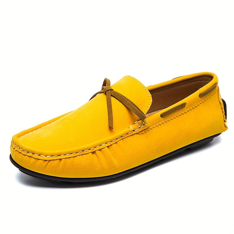 Men's Yellow Loafers Slip-on Casual Shoes for Spring Summer Autumn