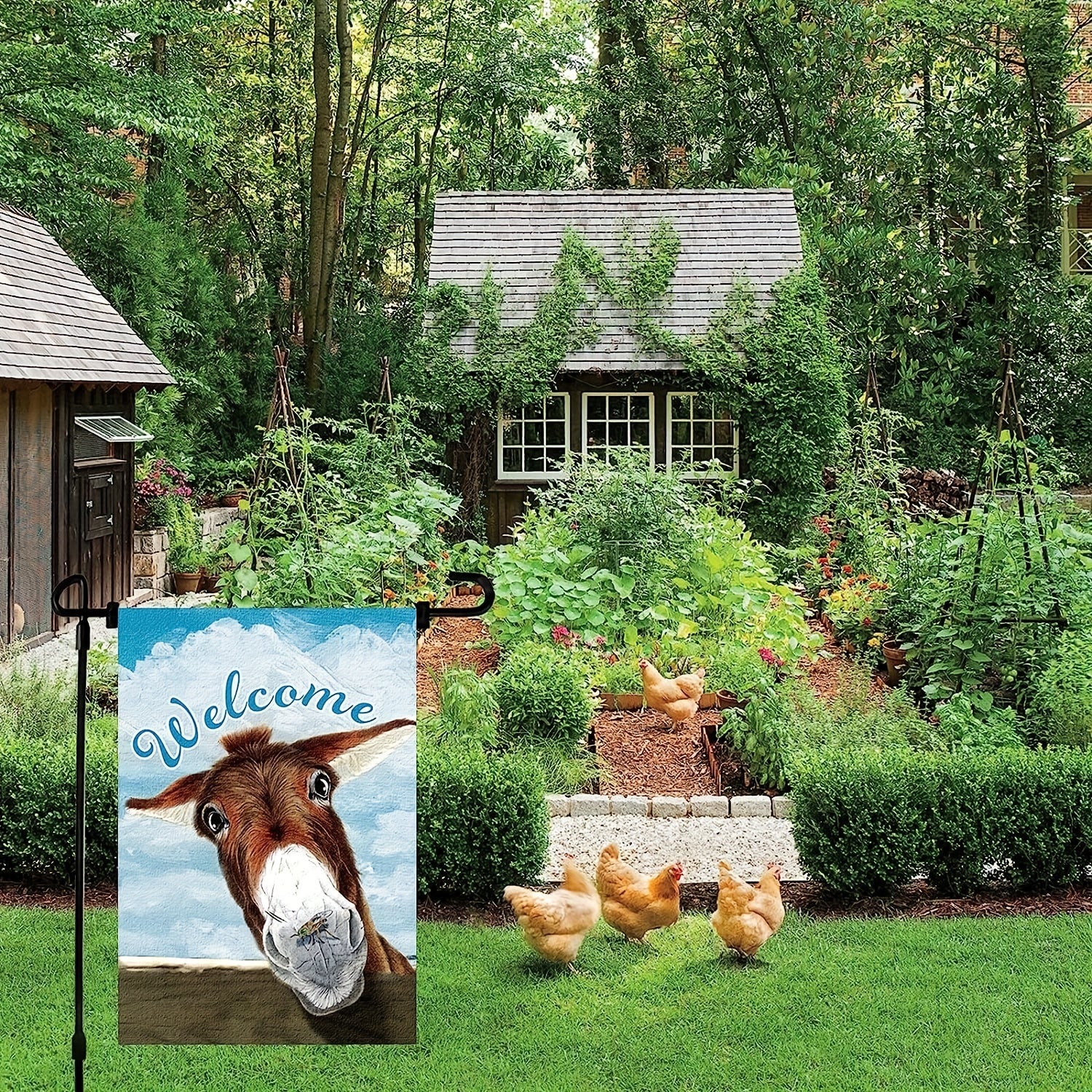 Funny Animal Donkey Garden Flag Farmhouse Decor