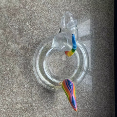 Glitter Unicorn Swimming Ring - Inflatable & Transparent