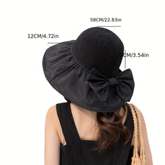 Crochet Stitch Sun Hat Wide Brim UV Protection