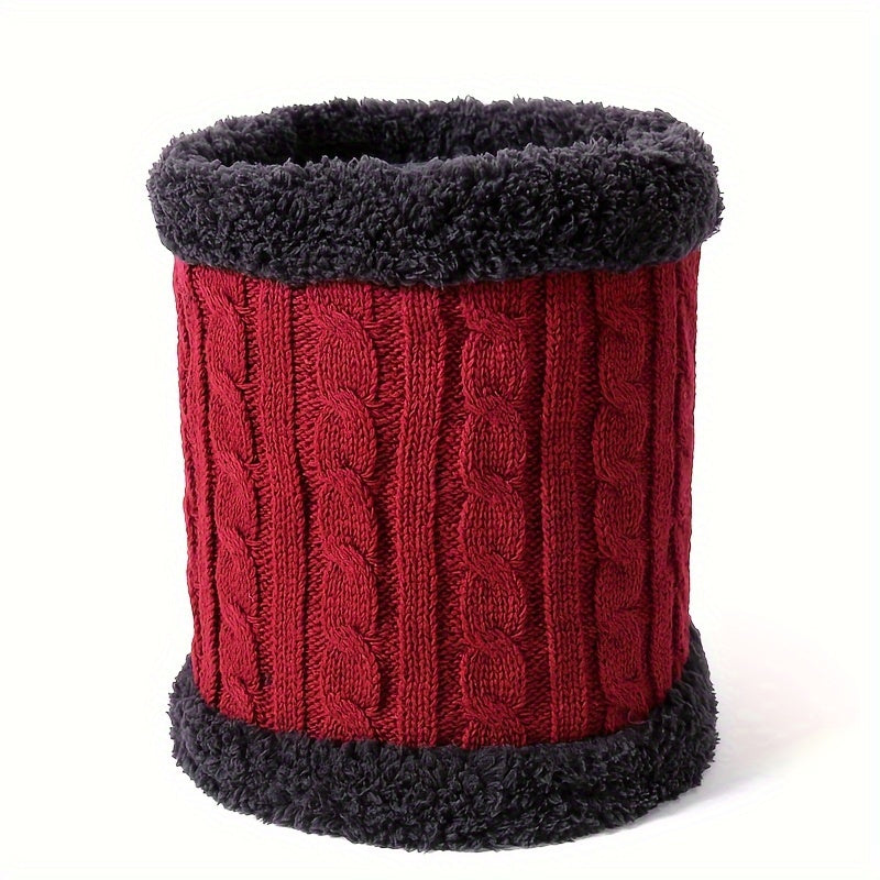 Winter Scarf Neck Gaiter Velvet Thick Warm Knitted Neck Cover