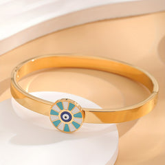 24K Golden Plated Eye Round Bracelet Gift Size 2 28inch