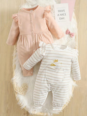 Infant Baby Jumpsuit Set Long Sleeve Rompers
