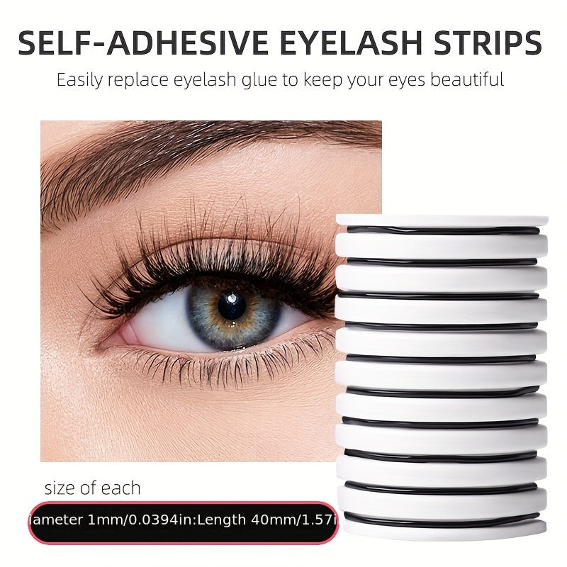 10pcs Transparent Eyelash Glue Strips Reusable Makeup Tools