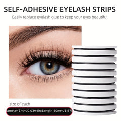 10pcs Transparent Eyelash Glue Strips Reusable Makeup Tools