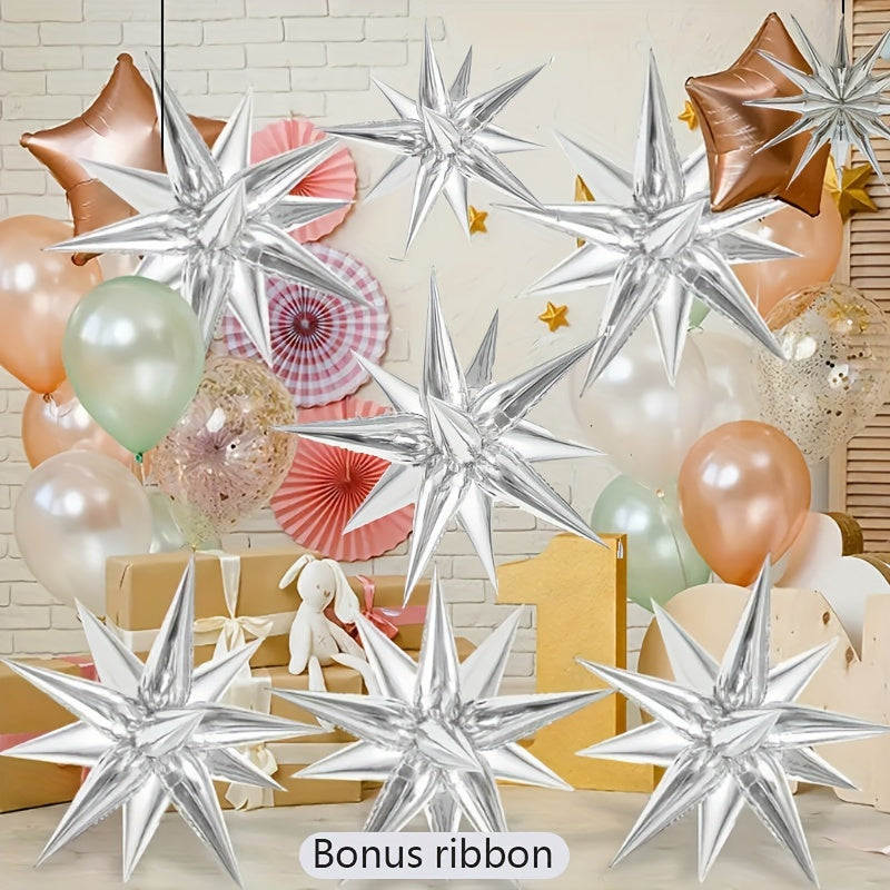 24pcs Water Drop Star Aluminum Balloon Halloween Christmas Party Decoration