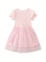 Toddler Girls Tutu Cotton Dress Dancing Girls Pattern Summer Dress