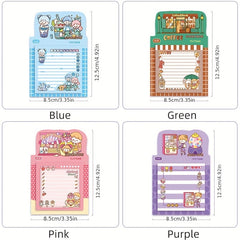 50 Sheets Cartoon Girl Sticky Notes for Decorating and Reminders