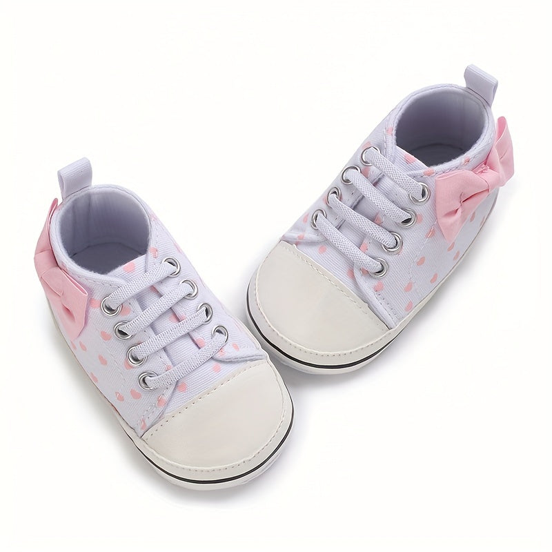 Bowknot Comfortable Sneakers For Baby Girls Lightweight Non Slip Shoes
