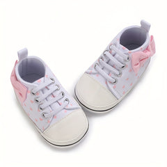 Bowknot Comfortable Sneakers For Baby Girls Lightweight Non Slip Shoes
