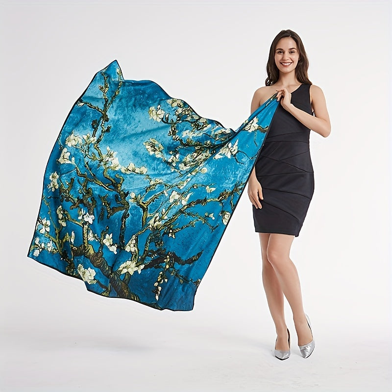 Vintage Oil Painting Print Square Scarf