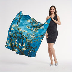 Vintage Oil Painting Print Square Scarf