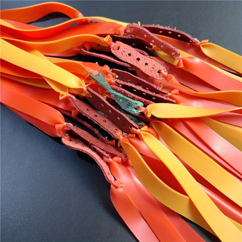 10pcs 1mm Leather Bag & Random Slingshot Latex Rubber Band