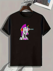Cyberpunk Style Pattern Print Men's Comfy Sports T-shirt