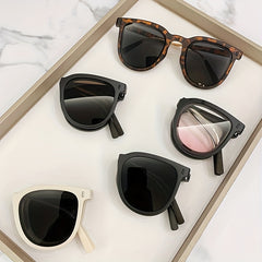 Men's Folding Sunglasses UV Protection Round Eyewear