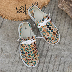 Retro Floral Print Flat Skate Shoes Lightweight And Comfortable Non slip Walking