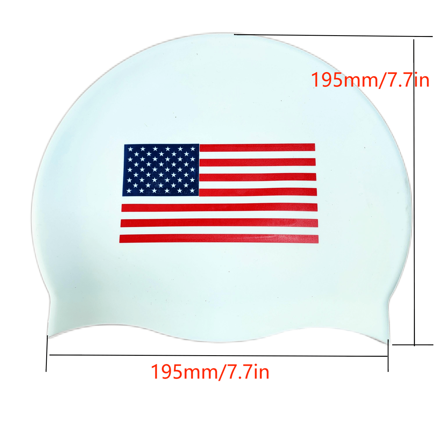 American Flag Silicone Swim Cap - Durable Comfortable Stylish