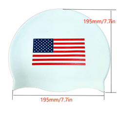 American Flag Silicone Swim Cap - Durable Comfortable Stylish