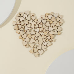 100pcs Wood Heart Cutouts Unfinished Wooden Heart Slices