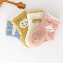4 Pairs Baby Animal Graphic Non-Slip Floor Socks