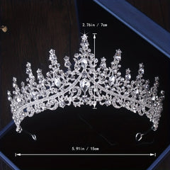 Baroque Crystal Bridal Jewelry Set: Headband, Crown, Necklace, Earrings