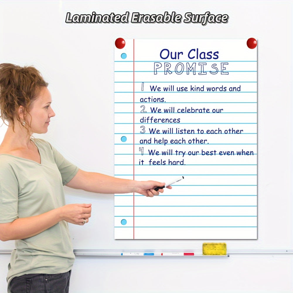 2pcs 20x28Inch Laminated Quadrille Grid Posters Sets