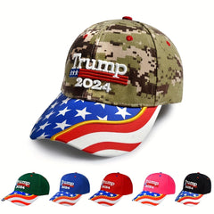 Flag Embroidery Baseball Cap Block Adjustable Dad Hat