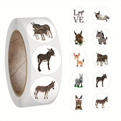 500 Donkey Stickers Roll Waterproof Vinyl Decals for Adults