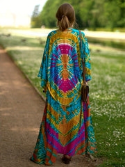 Tie Dye Long Sleeve Cover Up Dress Women's