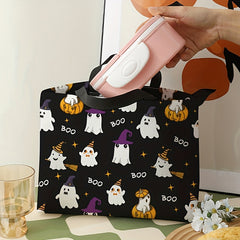 Halloween Ghost Printed Lunch Bag Waterproof Insulated Bag