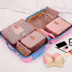 6pcs Classic Flower Pattern Luggage Storage Bags