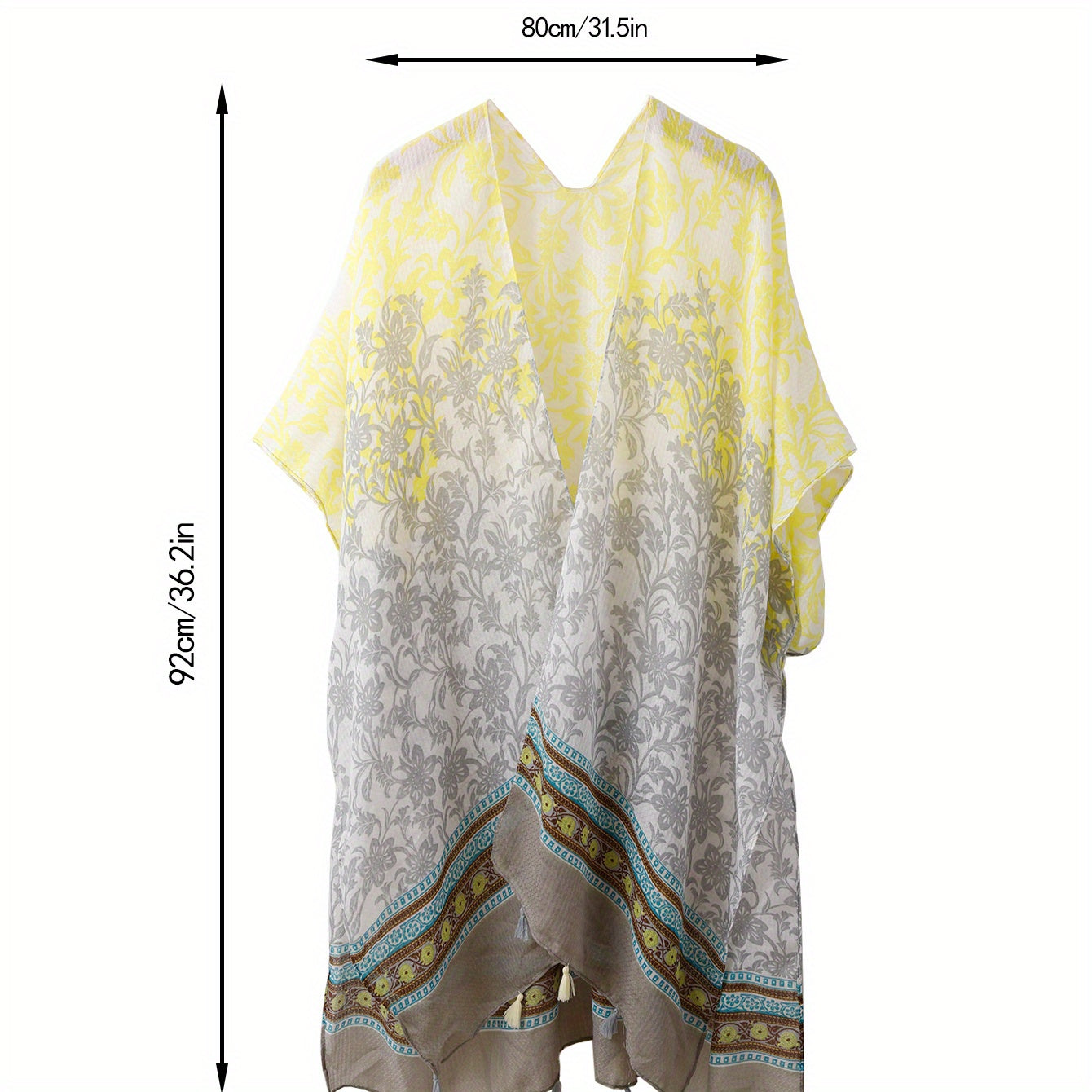 Boho Silk Tassel Shawl Windproof Sunscreen Cape
