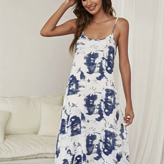 Nightdress Crew Neck Backless Sleep Dress Women's Sleepwear