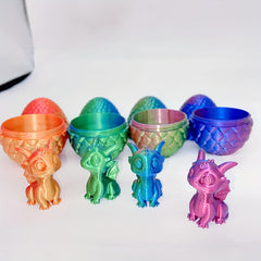 3D Printed Dragon Egg & Dragon Collectible Desktop Ornament