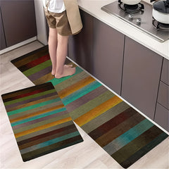 Crystal Velvet Striped Carpet Entrance Door Mat