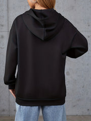 Skull Print Hoodie Long Sleeve Drawstring Hoodies Women's Clothing
